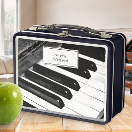 Personalisiertes Klaviertasten-Foto Musikinstrumen Metall Brotdose
