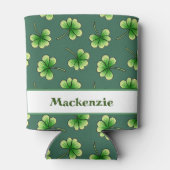 Personalisiertes Kleeblatt Dark Green St Patrick's Dosenkühler (Rückseite)