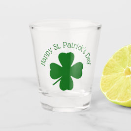 Personalisiertes Kleeblatt Happy Saint Patrick's D Schnapsglas