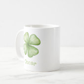 Personalisiertes Kleeblatt Kaffeetasse (Vorderseite Links)