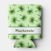 Personalisiertes Kleeblatt Light Green St Patrick' Dosenkühler (Rückseite)