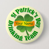 Personalisiertes Kleeblatt St Patrick Button (Vorderseite)