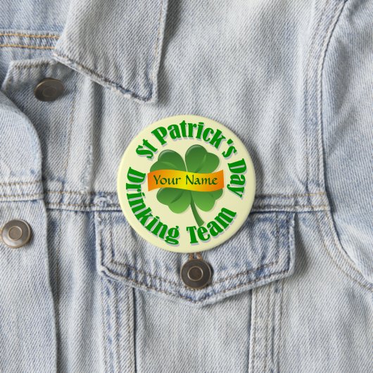 Personalisiertes Kleeblatt St Patrick Button (Beispiel)