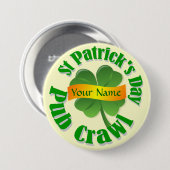 Personalisiertes Kleeblatt St Patrick Button (Vorne & Hinten)