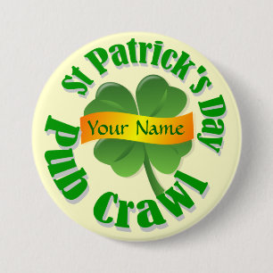 Personalisiertes Kleeblatt St Patrick Button