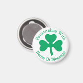 PERSONALISIERTES Kleeblatt St Patricks Day Magnet (Vorderseite/Rückseite)