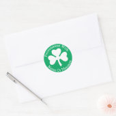 PERSONALISIERTES Kleeblatt St Patricks Day Runder Aufkleber (Umschlag)