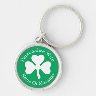 PERSONALISIERTES Kleeblatt St Patricks Day Schlüsselanhänger