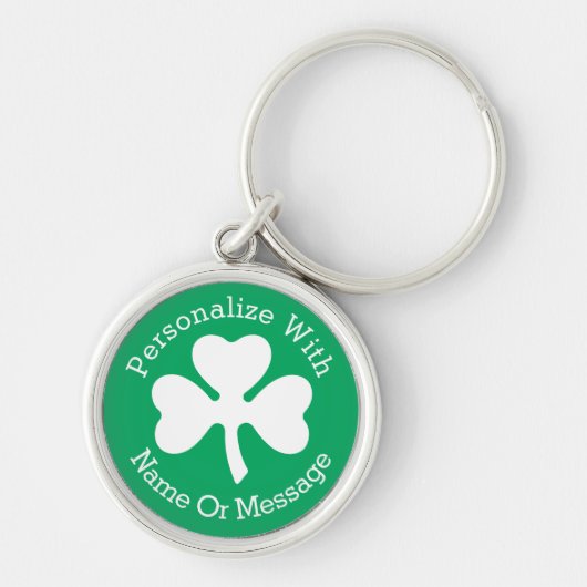 PERSONALISIERTES Kleeblatt St Patricks Day Schlüsselanhänger (Vorne)