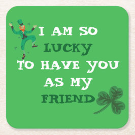 Personalisiertes Kleeblatt St. Patrick's Day Unter Rechteckiger Pappuntersetzer