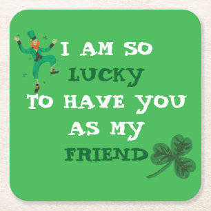 Personalisiertes Kleeblatt St. Patrick's Day Unter Rechteckiger Pappuntersetzer
