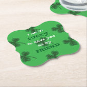 Personalisiertes Kleeblatt St. Patrick's Day Unter Untersetzer (angewinkelt)