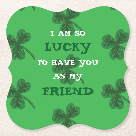 Personalisiertes Kleeblatt St. Patrick's Day Unter Untersetzer (Vorderseite)