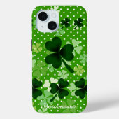Personalisiertes Kleeblatt und Polka Dot Case-Mate iPhone Hülle (Rückseite)