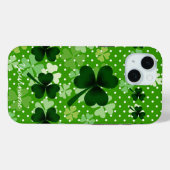 Personalisiertes Kleeblatt und Polka Dot Case-Mate iPhone Hülle (Rückseite (Horizontal))