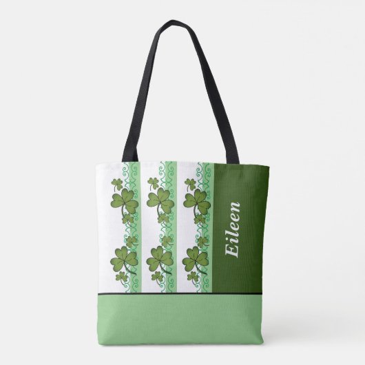 Personalisiertes Kleeblatt und Streifen sollten au Tasche (Rückseite)