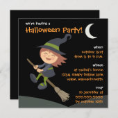 Personalisiertes Kleine Hexe-Halloween-Party lädt Einladung (Vorne/Hinten)