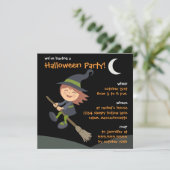 Personalisiertes Kleine Hexe-Halloween-Party lädt Einladung (Stehend Vorderseite)