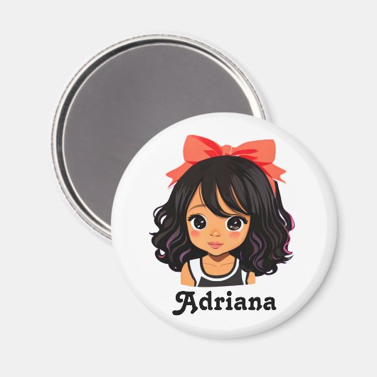 Personalisiertes kleines Farbmädchen Magnet (Vorderseite/Rückseite)