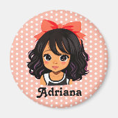 Personalisiertes kleines Farbmädchen Magnet (Vorne)