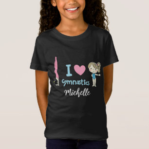 Personalisiertes Kleines GymnastGirl, I Liebe Gymn T-Shirt
