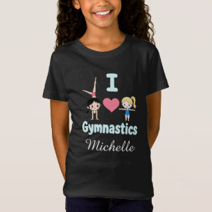 Personalisiertes Kleines GymnastGirl, I Liebe Gymn T-Shirt