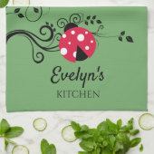 Personalisiertes kleines Lady Bug Küchentuch (Gefaltet)