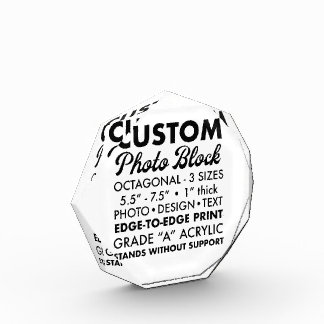 Personalisiertes kleines Oktagon-Foto Papergewicht Fotoblock