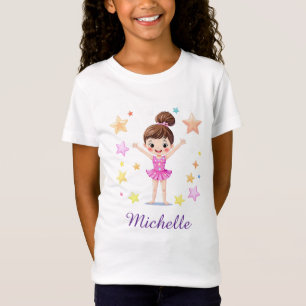 Personalisiertes kleines Turner-Mädchen-Weihnachte T-Shirt