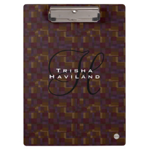 Personalisiertes Klemmbrett mit Pflaumen-Geometrie