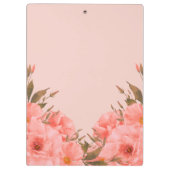 Personalisiertes Klemmbrett | Rosa Blumenmuster (Rückseite)