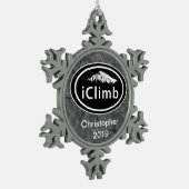 Personalisiertes Klettern Klettersteig Weihnachten Schneeflocken Zinn-Ornament (Links)