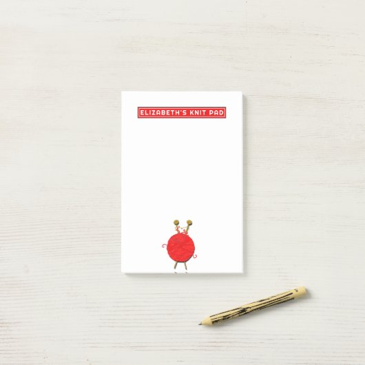 Personalisiertes Knittern Post-it Klebezettel (Auf Schreibtisch)