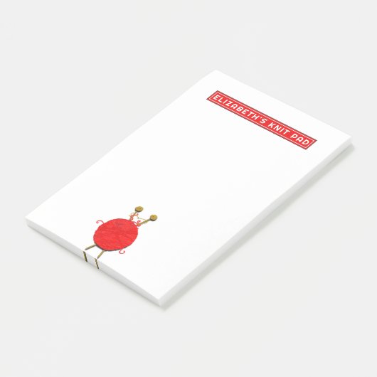 Personalisiertes Knittern Post-it Klebezettel (angewinkelt)