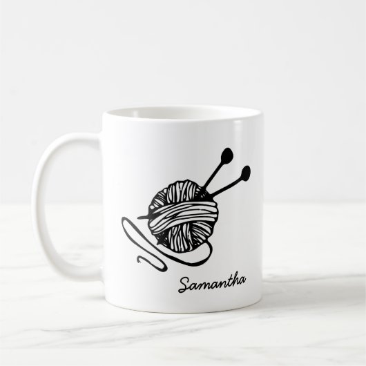 Personalisiertes Knittern von Lover-Geschenk Kaffeetasse (Links)