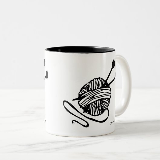 Personalisiertes Knittern von Lover-Geschenk Zweifarbige Tasse (VorderseiteRechts)