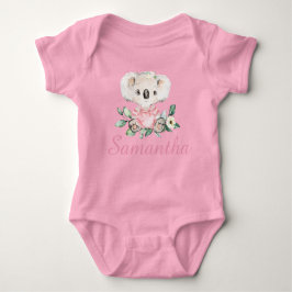 Personalisiertes Koala Floral T-Shirt zum 1. Gebur Baby Strampler