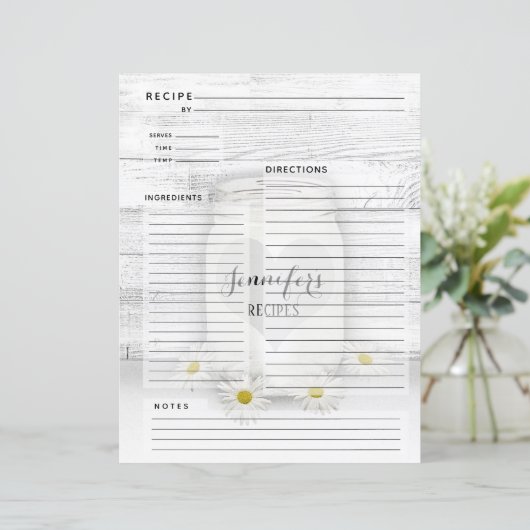 Personalisiertes Kochbuch Mason Jar Rezept Beilage (Stehend Vorderseite)