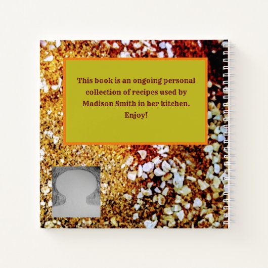 Personalisiertes Kochbuch Notizblock (Rückseite)