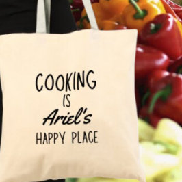 Personalisiertes Kochen Happy Place Cook Feinschme Tragetasche