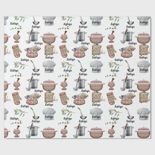 Personalisiertes Kochgeschirr - Multi-Occasion Geschenkpapier (Flach)