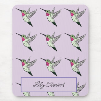 Personalisiertes Kolibri-Lavendel-Mauspad Mousepad