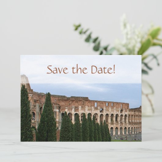 Personalisiertes Kolosseum Rom Italien Save the Da Save The Date (Stehend Vorderseite)