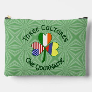 Personalisiertes Kolumbien Irland USA Shamrock Zubehörtasche