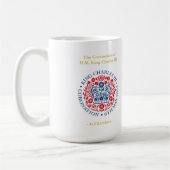 Personalisiertes König-Charles-III-Krönungszeichen Kaffeetasse (Links)