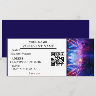 Personalisiertes Konzert-Ticket-Geschenk Überrasch Einladung