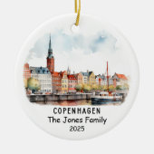 Personalisiertes Kopenhagener Ornament, Dänemark Keramik Ornament (Vorne)