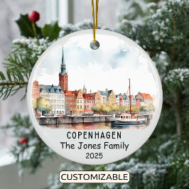 Personalisiertes Kopenhagener Ornament, Dänemark Keramik Ornament