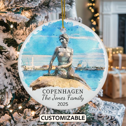 Personalisiertes Kopenhagener Ornament, Geschenk D Keramik Ornament