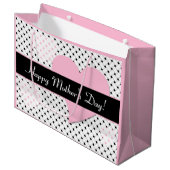 Personalisiertes Korbgeflecht, Muttertag der rosa Große Geschenktüte (Vorderseite Schrägansicht)